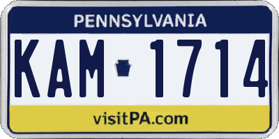 PA license plate KAM1714