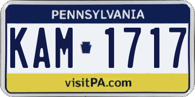PA license plate KAM1717
