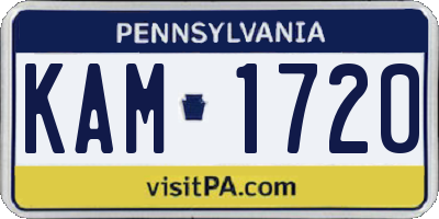 PA license plate KAM1720