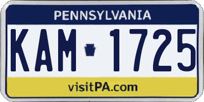 PA license plate KAM1725