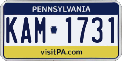 PA license plate KAM1731
