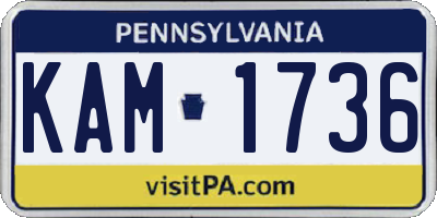 PA license plate KAM1736