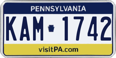 PA license plate KAM1742