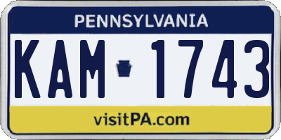 PA license plate KAM1743