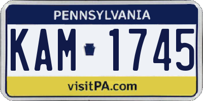 PA license plate KAM1745