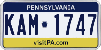 PA license plate KAM1747