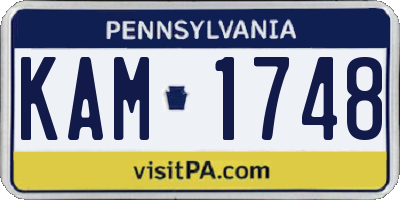 PA license plate KAM1748