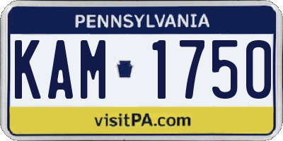 PA license plate KAM1750