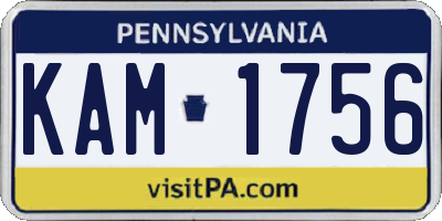 PA license plate KAM1756