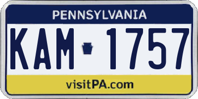 PA license plate KAM1757