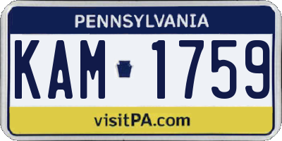 PA license plate KAM1759