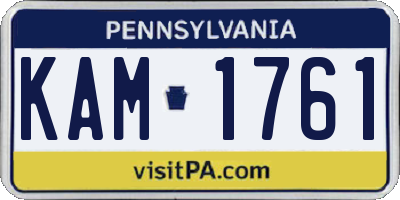PA license plate KAM1761