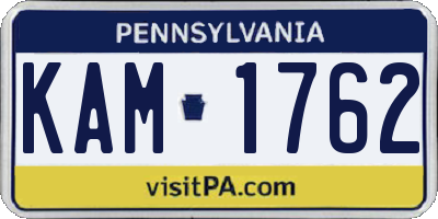PA license plate KAM1762