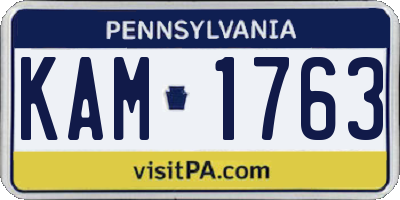 PA license plate KAM1763