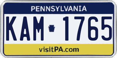PA license plate KAM1765