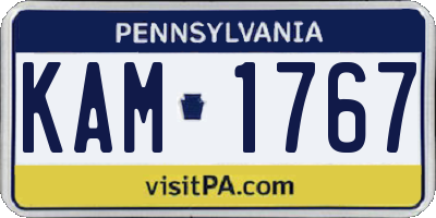 PA license plate KAM1767