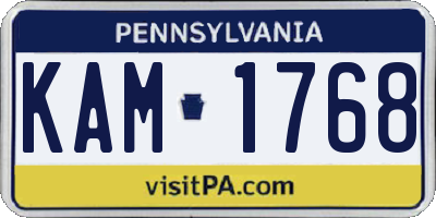 PA license plate KAM1768