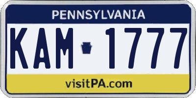 PA license plate KAM1777