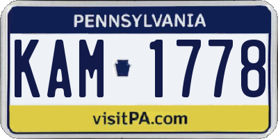 PA license plate KAM1778