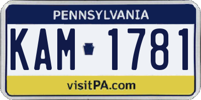 PA license plate KAM1781