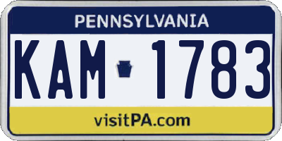 PA license plate KAM1783