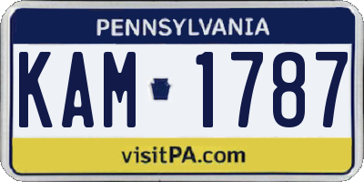 PA license plate KAM1787