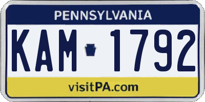 PA license plate KAM1792