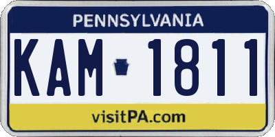 PA license plate KAM1811