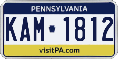 PA license plate KAM1812