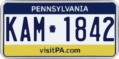 PA license plate KAM1842