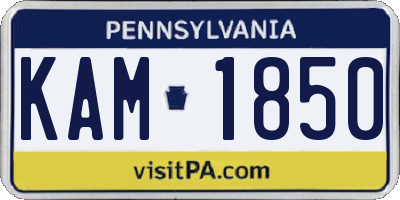 PA license plate KAM1850
