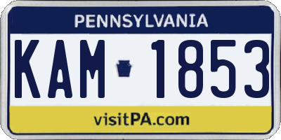 PA license plate KAM1853