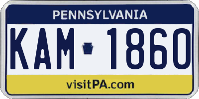 PA license plate KAM1860
