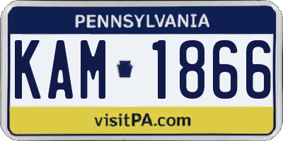PA license plate KAM1866