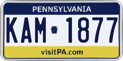 PA license plate KAM1877