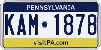 PA license plate KAM1878