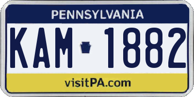 PA license plate KAM1882
