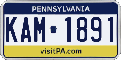 PA license plate KAM1891