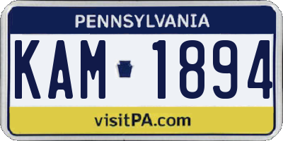 PA license plate KAM1894