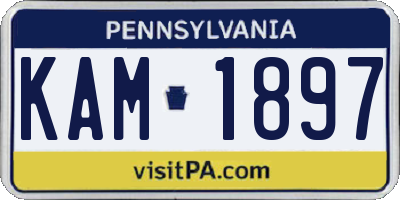 PA license plate KAM1897