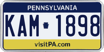 PA license plate KAM1898