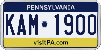 PA license plate KAM1900