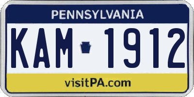 PA license plate KAM1912