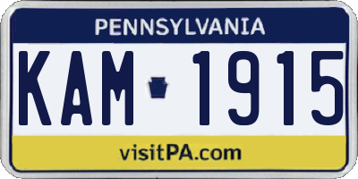 PA license plate KAM1915