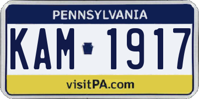 PA license plate KAM1917