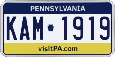 PA license plate KAM1919