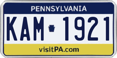 PA license plate KAM1921