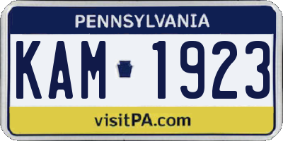 PA license plate KAM1923