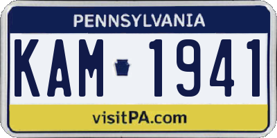 PA license plate KAM1941