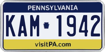 PA license plate KAM1942